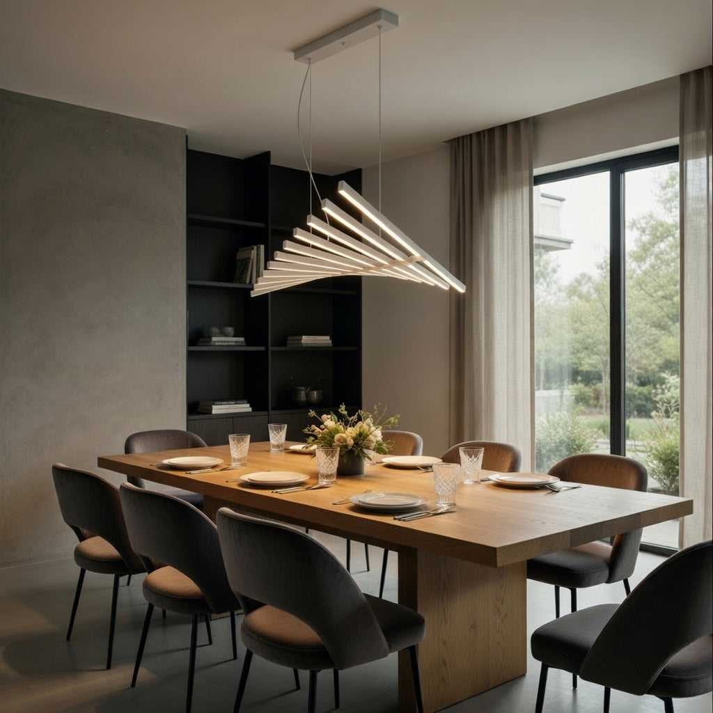 Modern Chandelier Light LED Dimmable Pendant Fixture Metal and Acrylic Human DNA Design