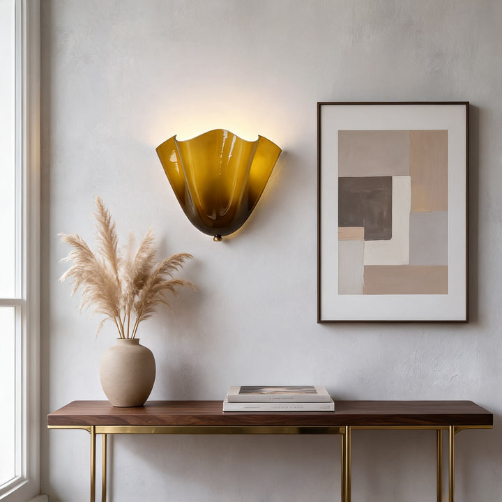Contemporary Wall Sconce Light Metal and Glass Wall Mounted G9 Bulb Base Indoor Use