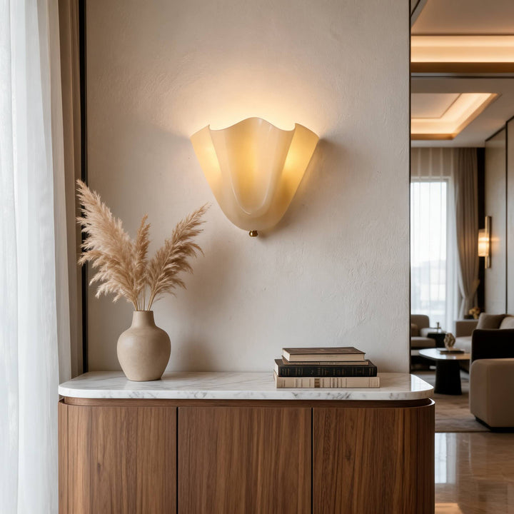 Contemporary Wall Sconce Light Metal and Glass Wall Mounted G9 Bulb Base Indoor Use