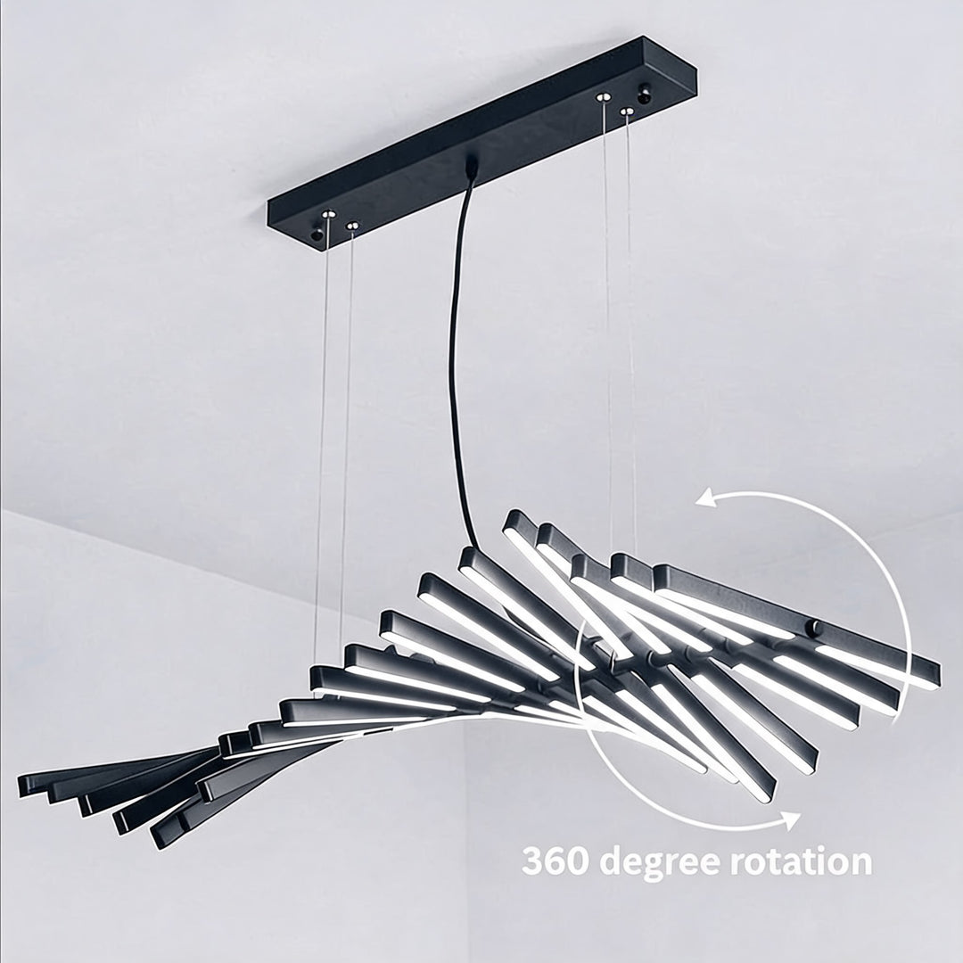 Modern Chandelier Light LED Dimmable Pendant Fixture Metal and Acrylic Human DNA Design