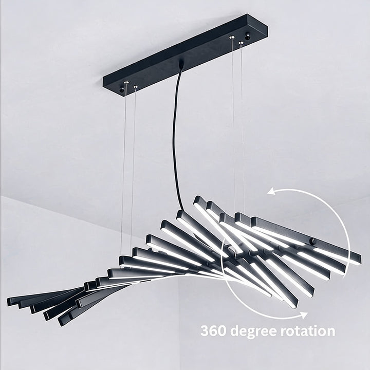 Modern Chandelier Light LED Dimmable Pendant Fixture Metal and Acrylic Human DNA Design