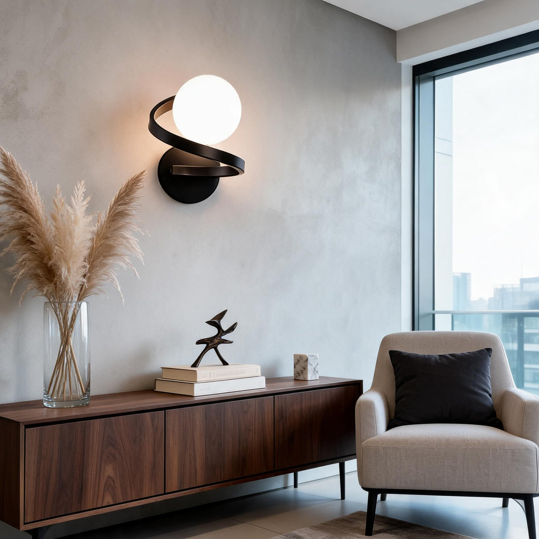 Modern Copper Wall Light Wall Mounted Adjustable Frosted Glass LED Sconce 7W Energy Efficient