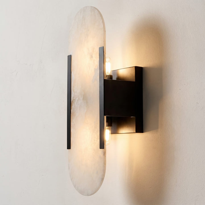 Modern Alabaster Wall Sconce Lighting Adjustable Brass Hardwired G4 Bi-Pin Light Fixture