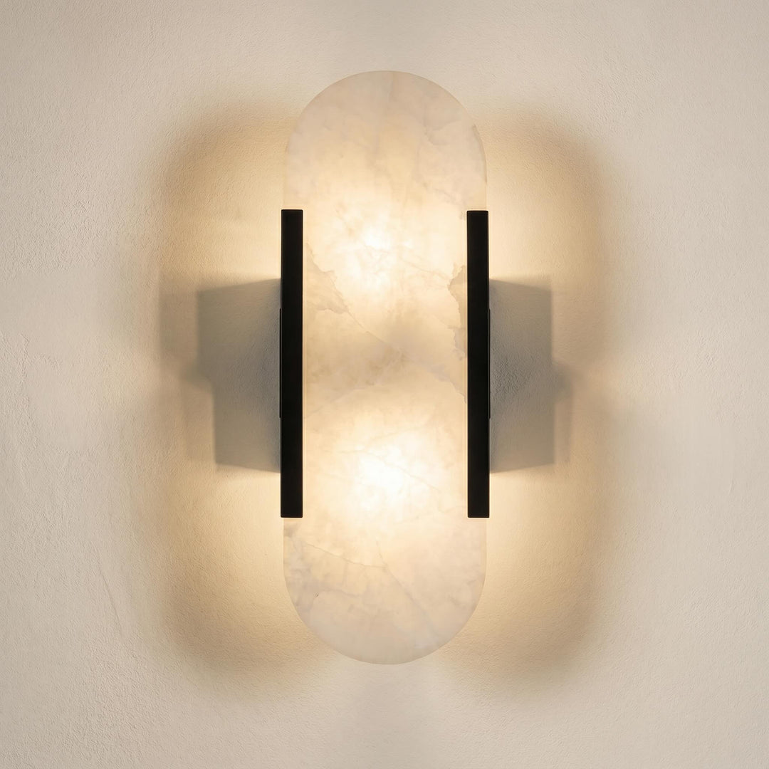 Modern Alabaster Wall Sconce Lighting Adjustable Brass Hardwired G4 Bi-Pin Light Fixture