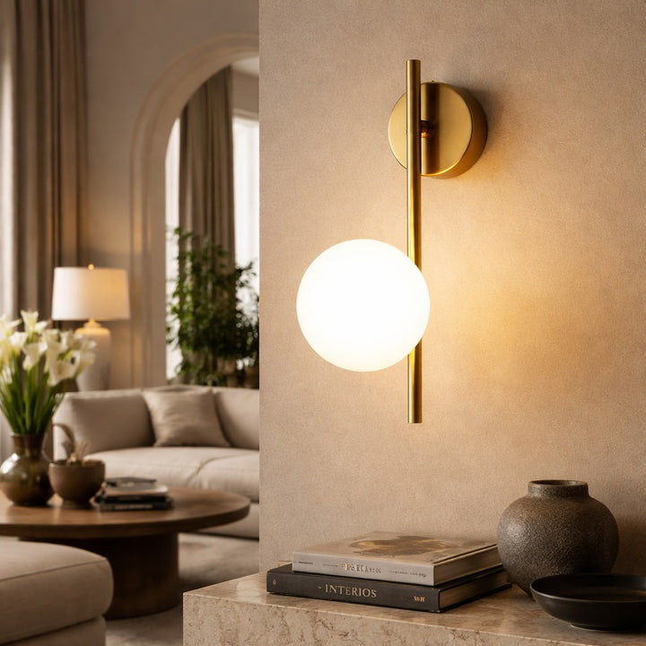 Modern Nordic Wall Light Wall Mounted Iron Frosted Glass LED Warm White 12x42CM