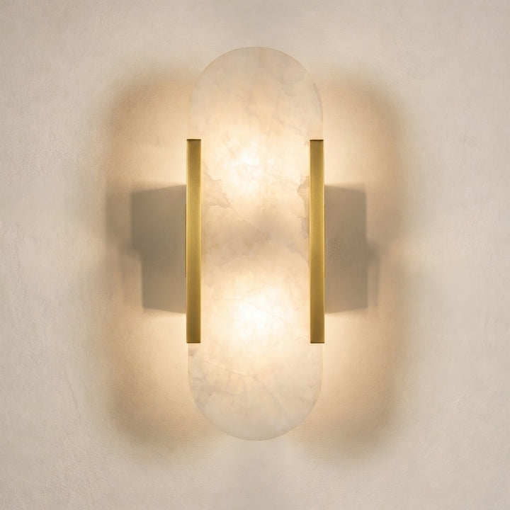 Modern Alabaster Wall Sconce Lighting Adjustable Brass Hardwired G4 Bi-Pin Light Fixture