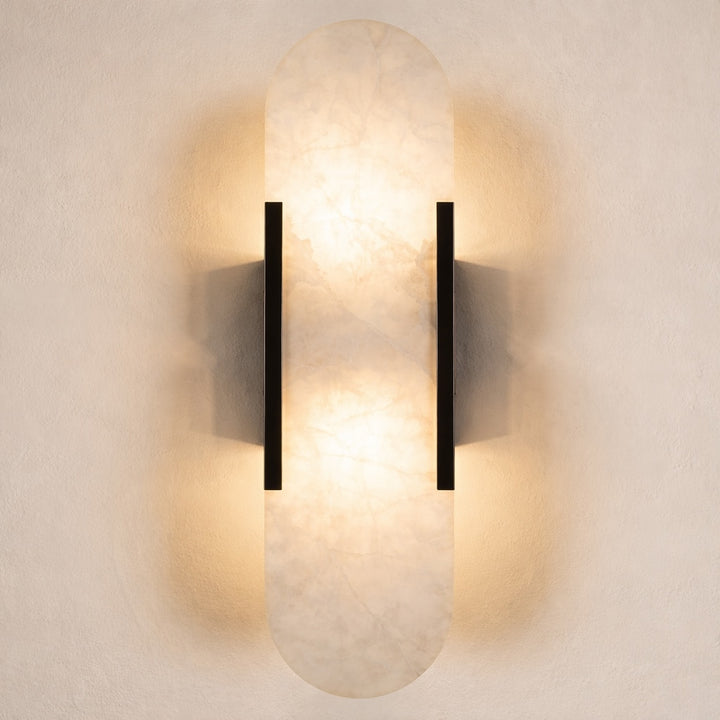 Modern Alabaster Wall Sconce Lighting Adjustable Brass Hardwired G4 Bi-Pin Light Fixture