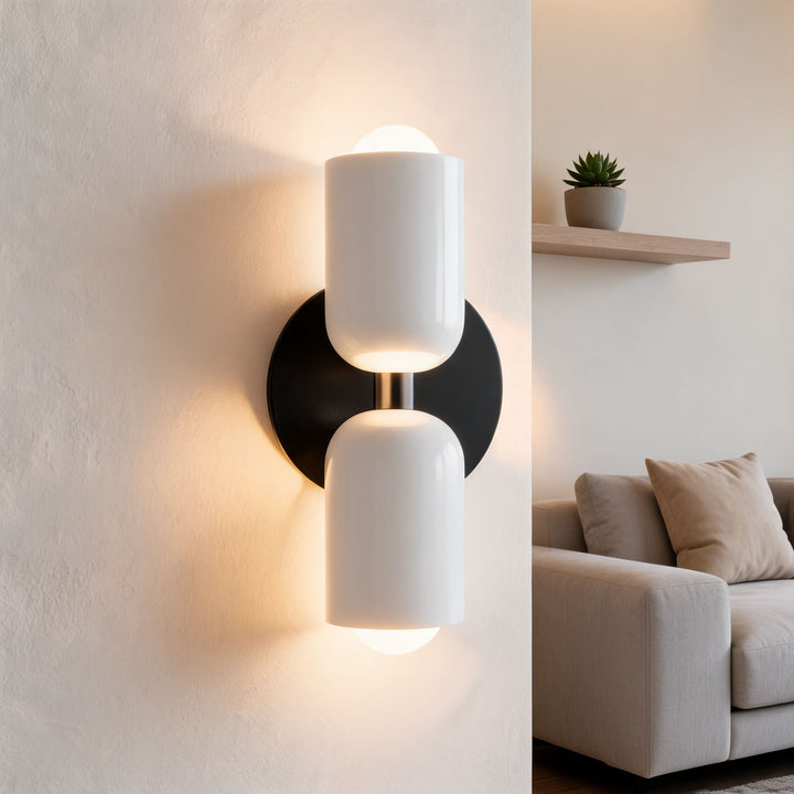 Modern Double Wall Sconce Adjustable Metal Up Down Lighting E26/E27 Base Dimmable Dual Color Shade