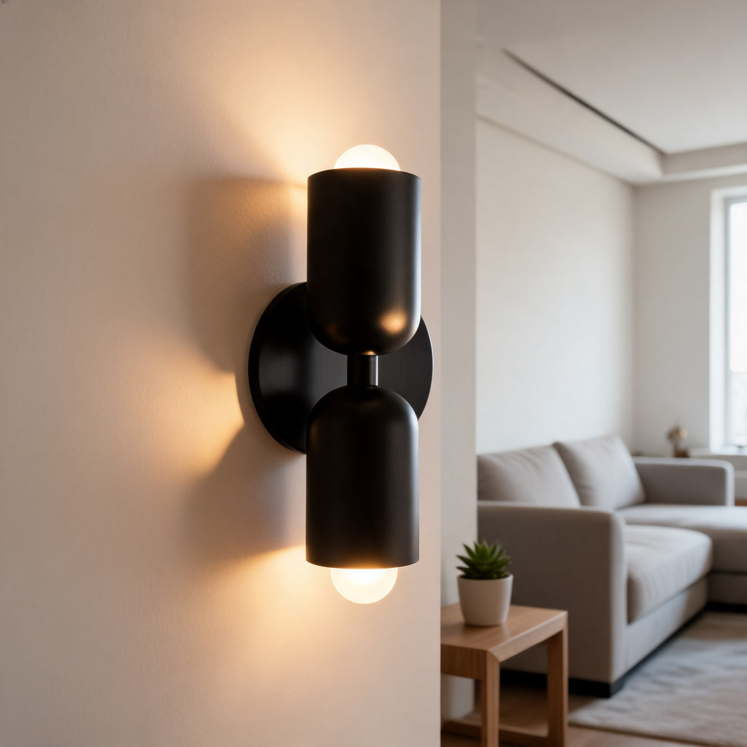 Modern Double Wall Sconce Adjustable Metal Up Down Lighting E26/E27 Base Dimmable Dual Color Shade