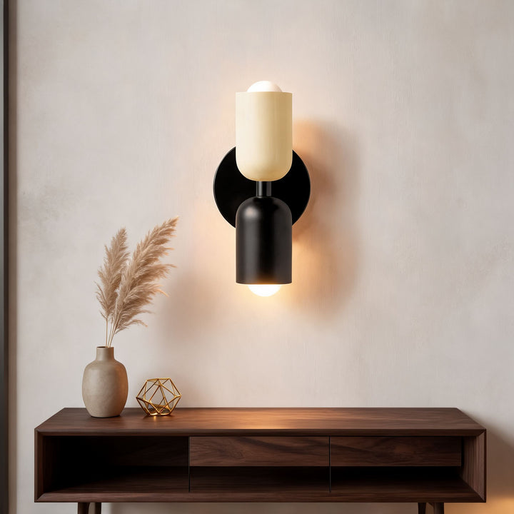 Modern Double Wall Sconce Adjustable Metal Up Down Lighting E26/E27 Base Dimmable Dual Color Shade