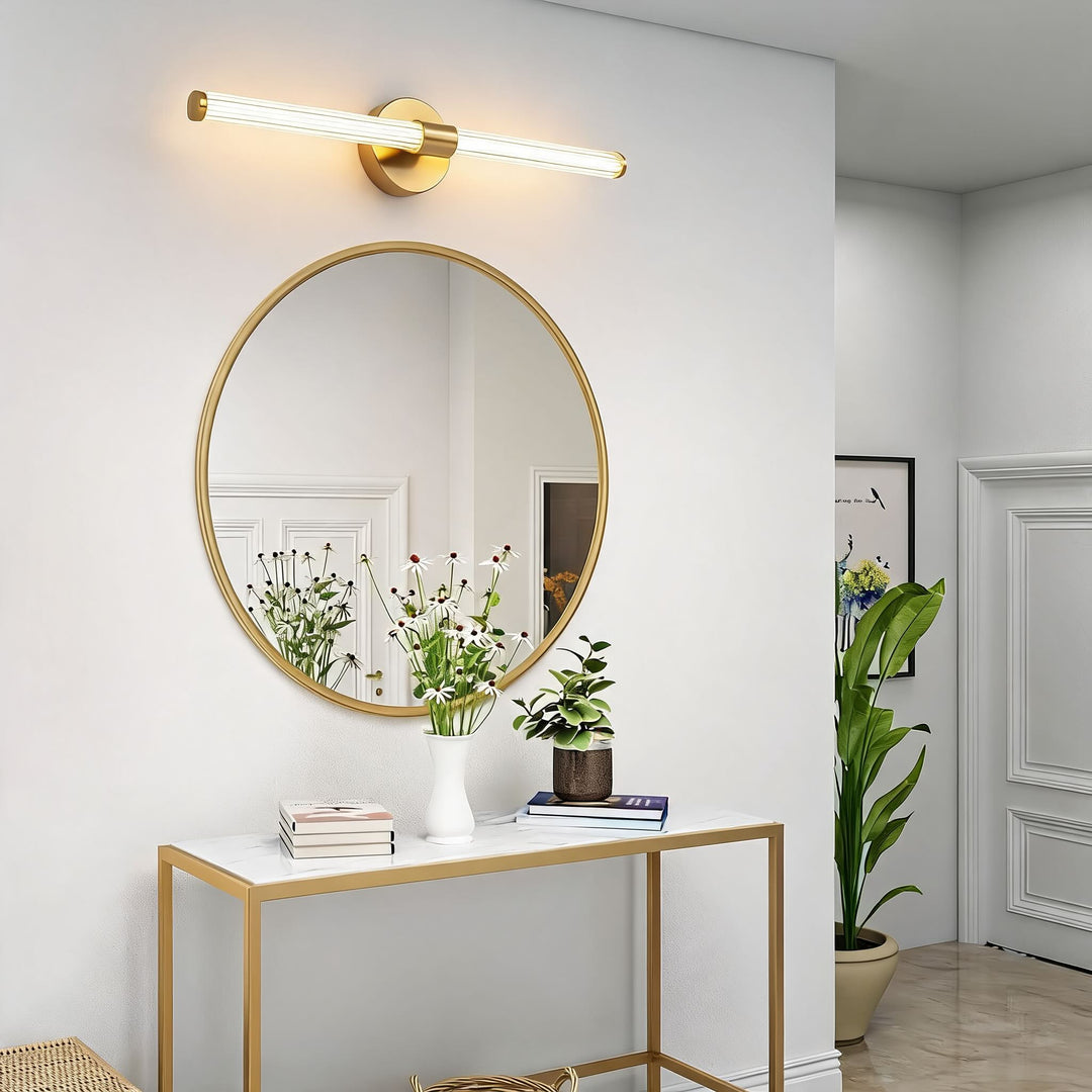 Modern Wall Light Wall Mounted Gold Metal Frame Acrylic Shade LED Dimmable 20W 56cm 28W 76cm
