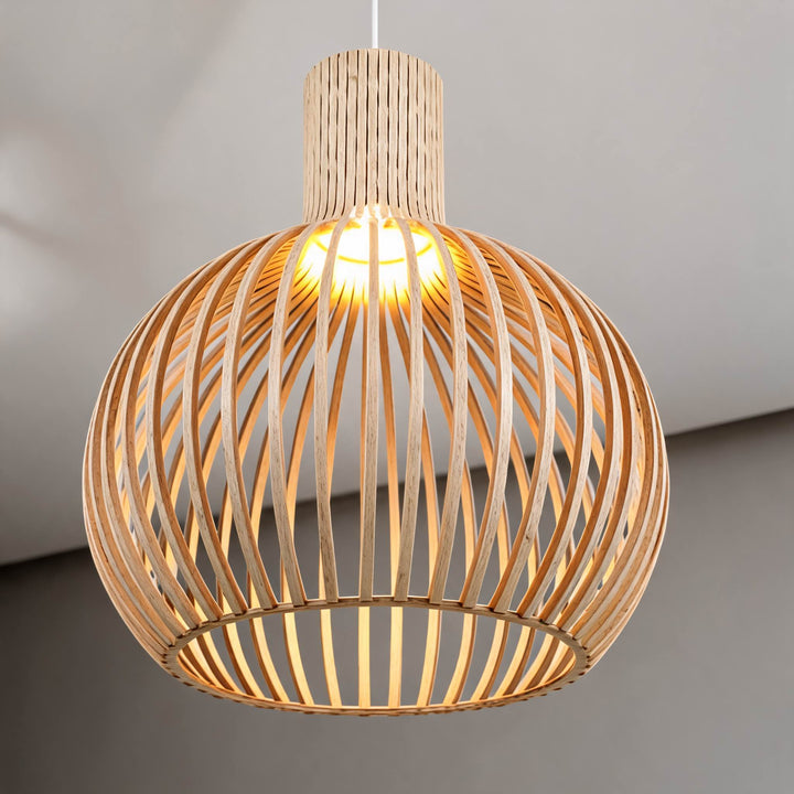 Nordic Pendant Light Adjustable Hanging Wood and Metal Dimmable Fixture for Kitchen Island