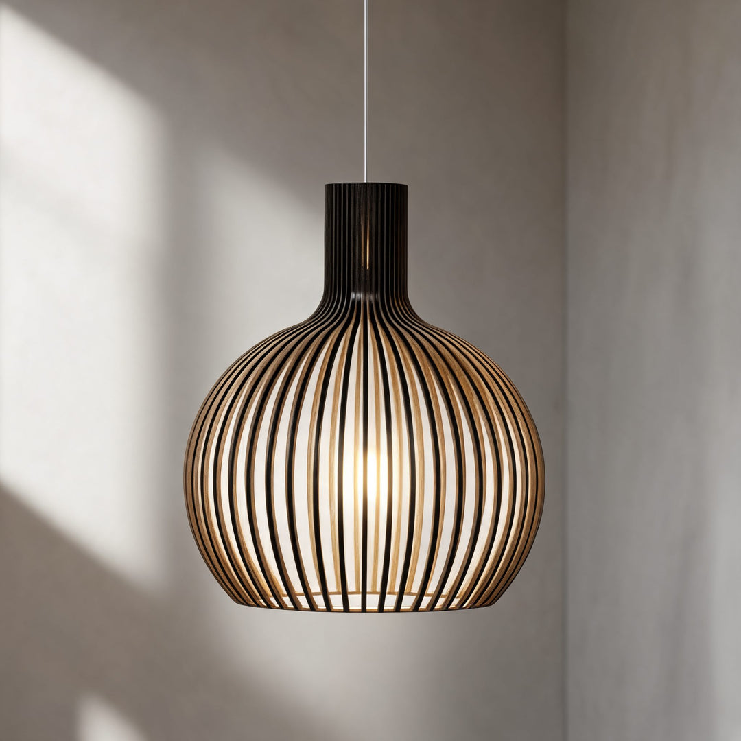 Nordic Pendant Light Adjustable Hanging Wood and Metal Dimmable Fixture for Kitchen Island