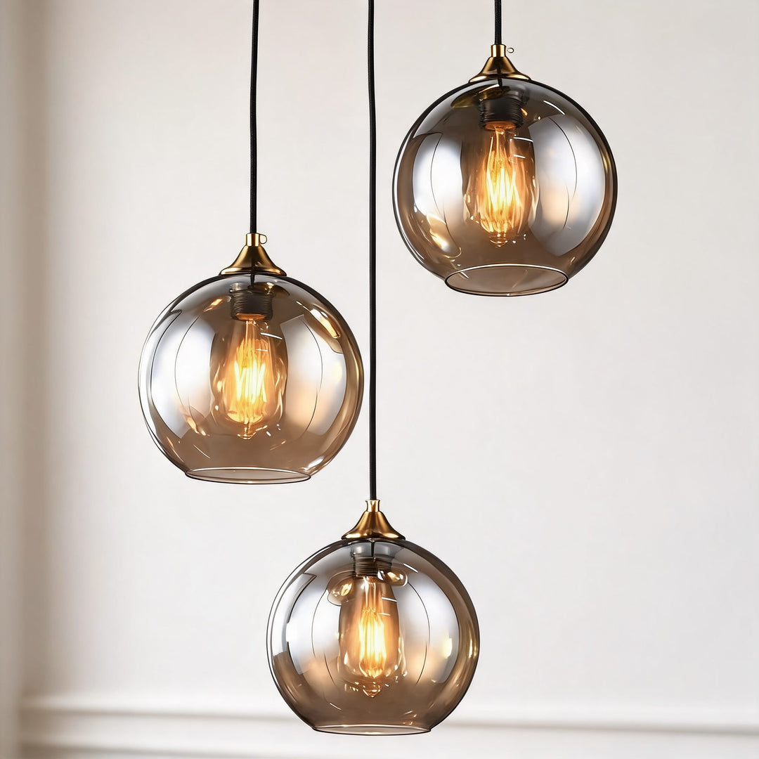Modern Glass Pendant Light Adjustable Hanging Fixture LED for Kitchen Pendant Lighting