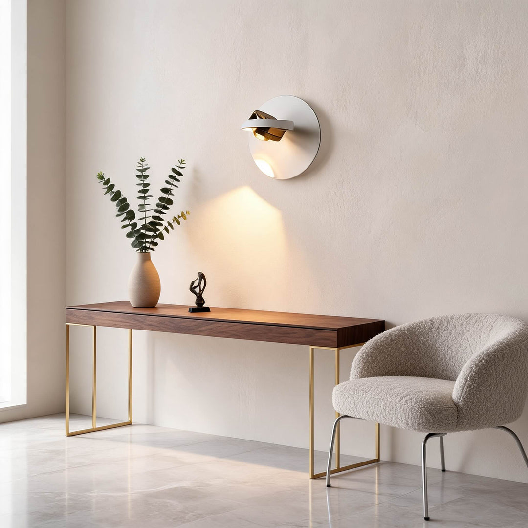 Modern Wall Light Adjustable Wall Mounted Iron Sconce Light with Acrylic Shade LED 360-Degree Rotation