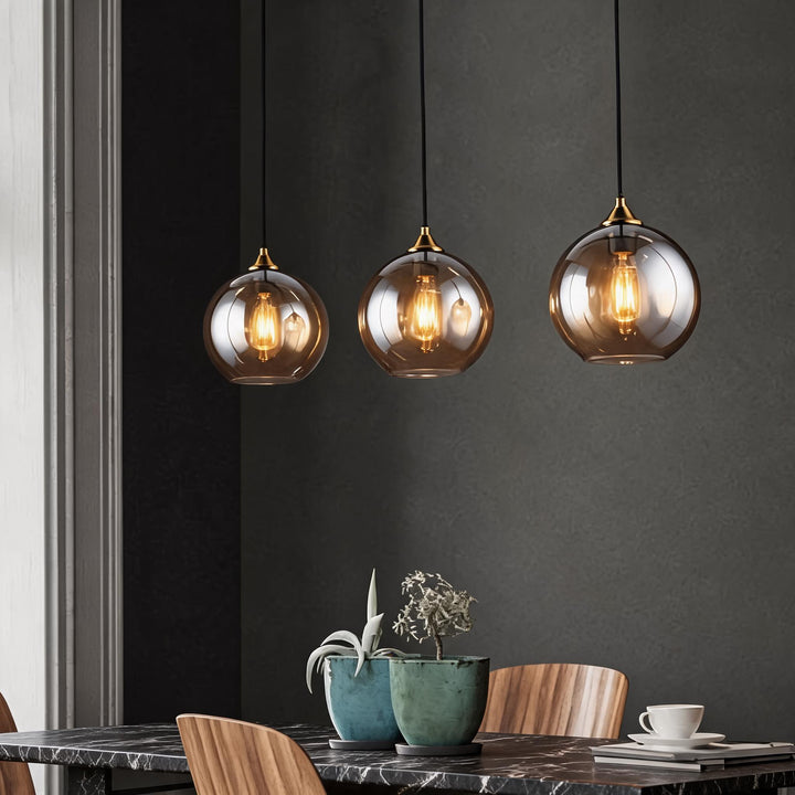 Modern Glass Pendant Light Adjustable Hanging Fixture LED for Kitchen Pendant Lighting