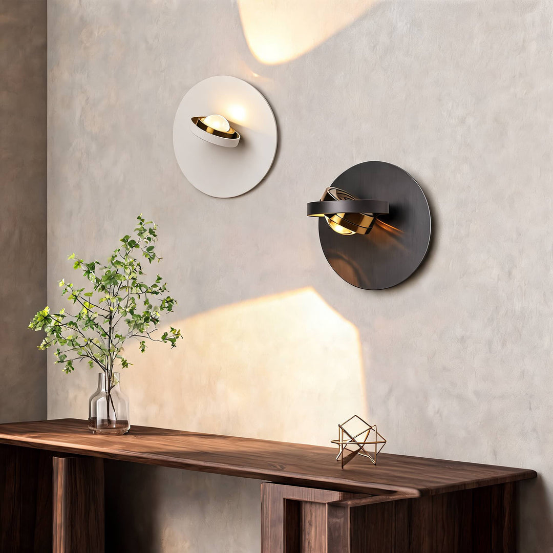 Modern Wall Light Adjustable Wall Mounted Iron Sconce Light with Acrylic Shade LED 360-Degree Rotation