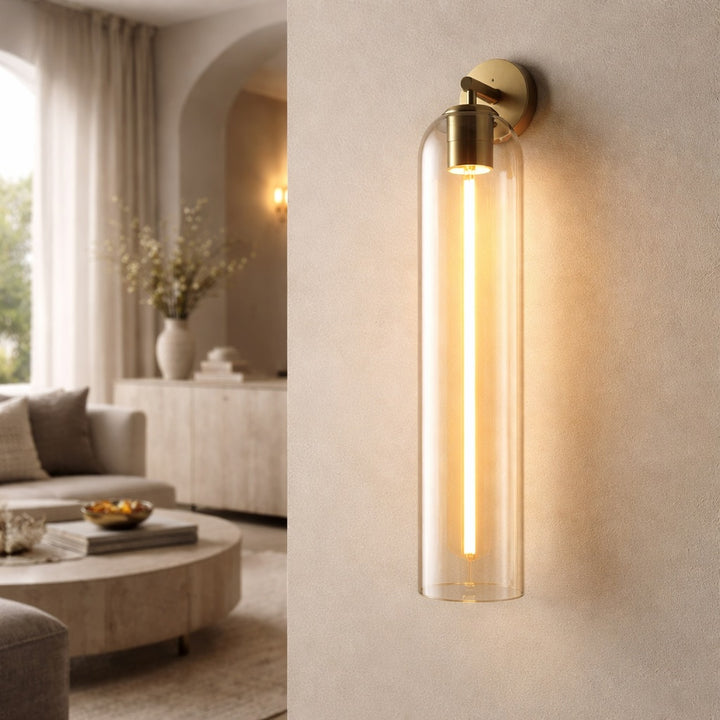Contemporary Wall Sconce Art Glass Fixture Wall Mounted Metal Base Dimmable Lighting