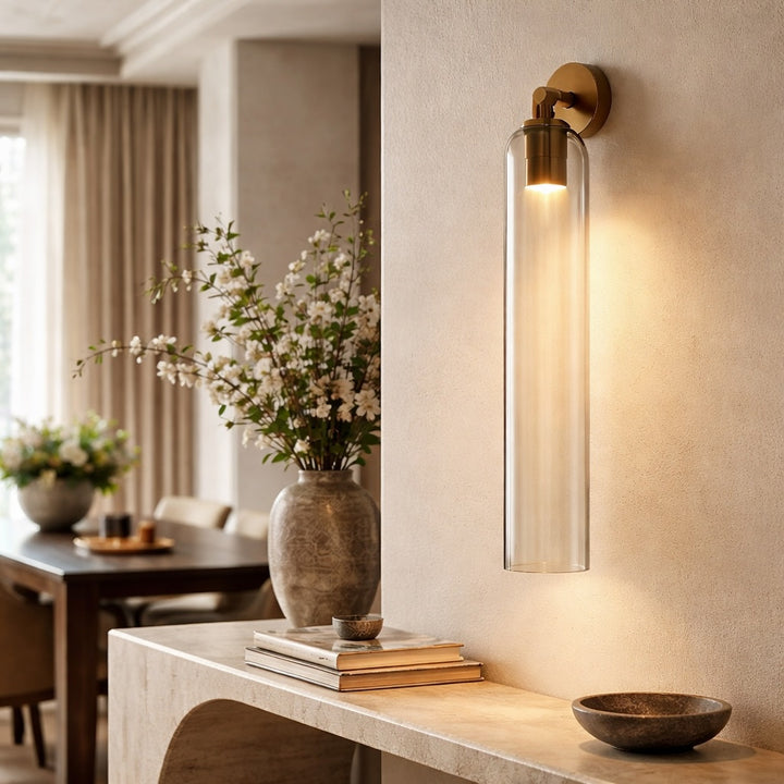 Contemporary Wall Sconce Art Glass Fixture Wall Mounted Metal Base Dimmable Lighting