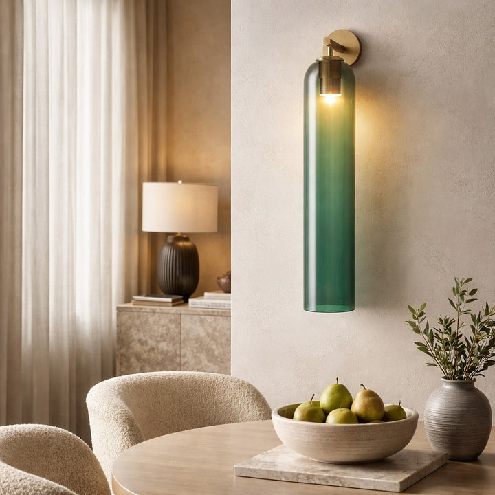 Contemporary Wall Sconce Art Glass Fixture Wall Mounted Metal Base Dimmable Lighting