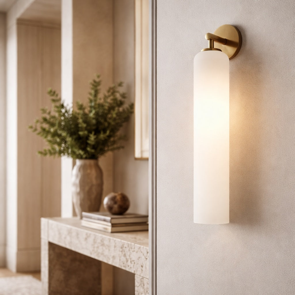 Contemporary Wall Sconce Art Glass Fixture Wall Mounted Metal Base Dimmable Lighting