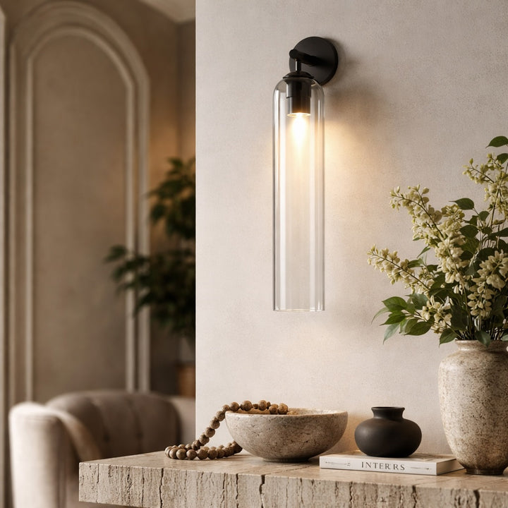 Contemporary Wall Sconce Art Glass Fixture Wall Mounted Metal Base Dimmable Lighting
