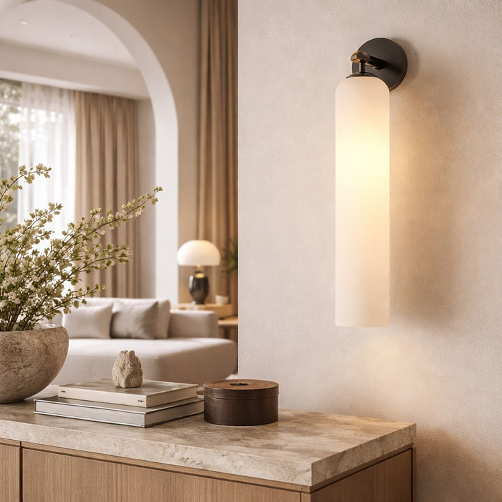 Contemporary Wall Sconce Art Glass Fixture Wall Mounted Metal Base Dimmable Lighting