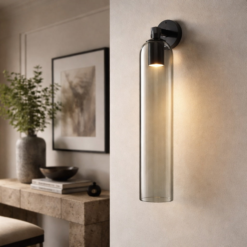 Contemporary Wall Sconce Art Glass Fixture Wall Mounted Metal Base Dimmable Lighting