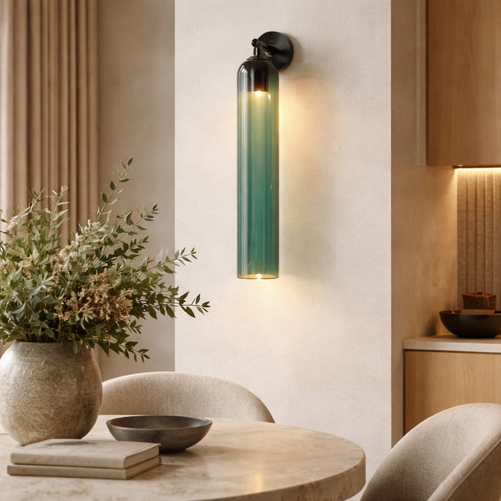 Contemporary Wall Sconce Art Glass Fixture Wall Mounted Metal Base Dimmable Lighting
