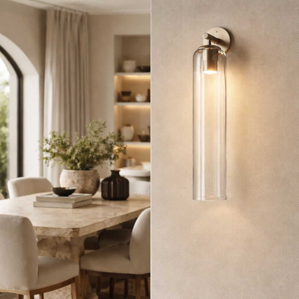 Contemporary Wall Sconce Art Glass Fixture Wall Mounted Metal Base Dimmable Lighting