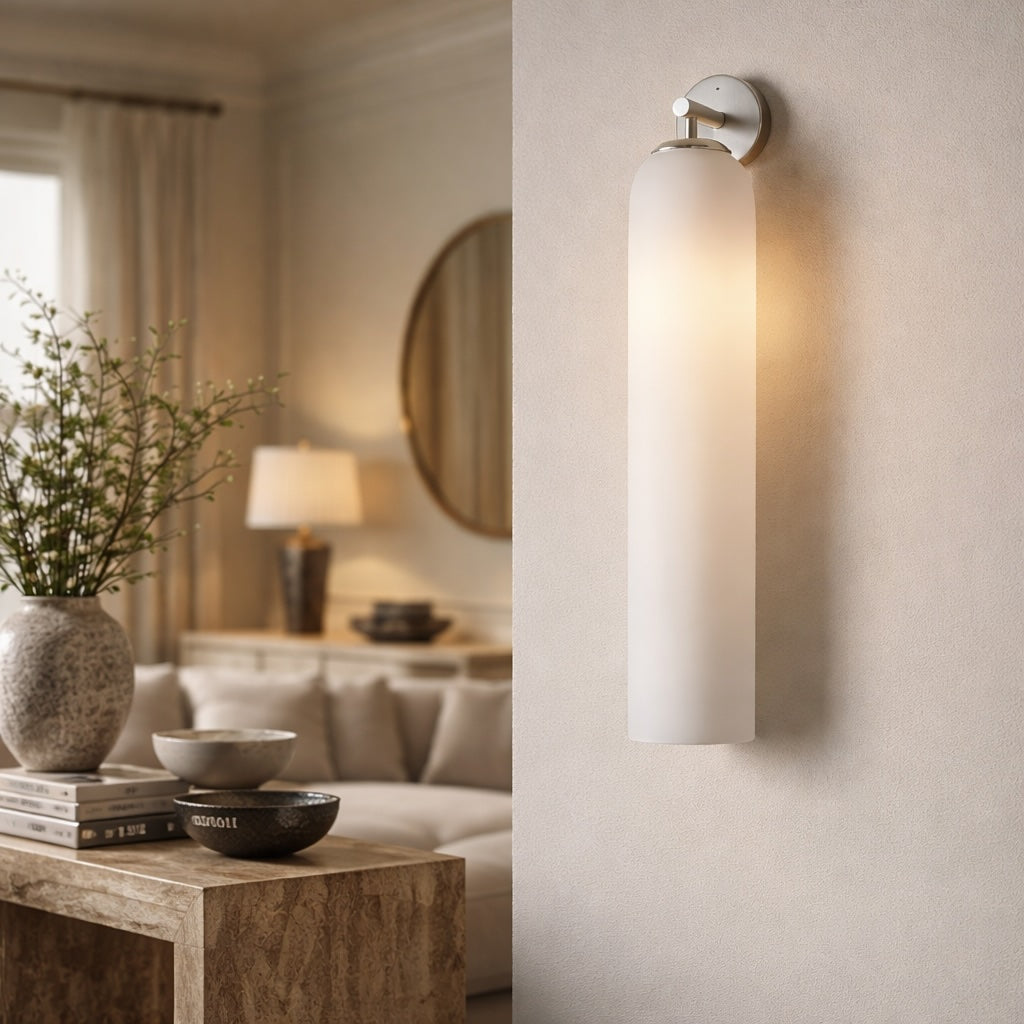 Contemporary Wall Sconce Art Glass Fixture Wall Mounted Metal Base Dimmable Lighting