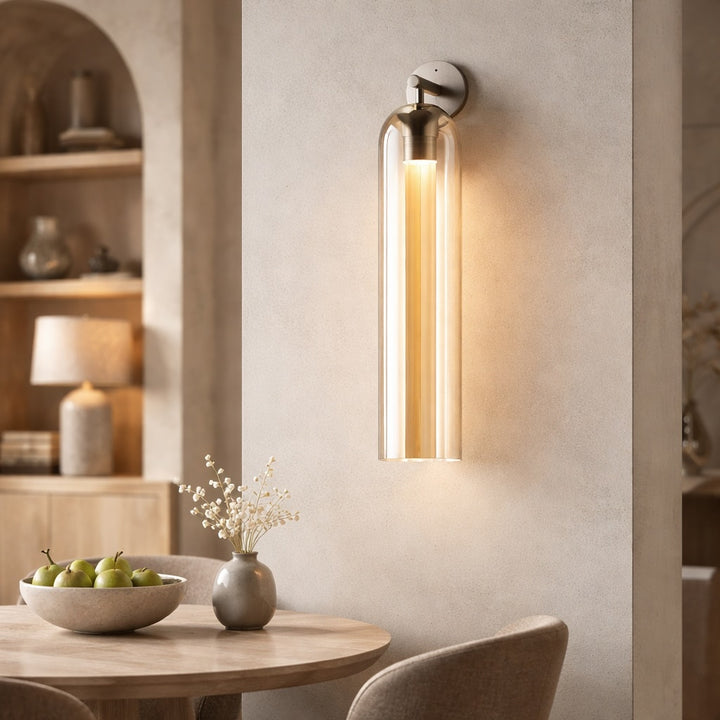Contemporary Wall Sconce Art Glass Fixture Wall Mounted Metal Base Dimmable Lighting