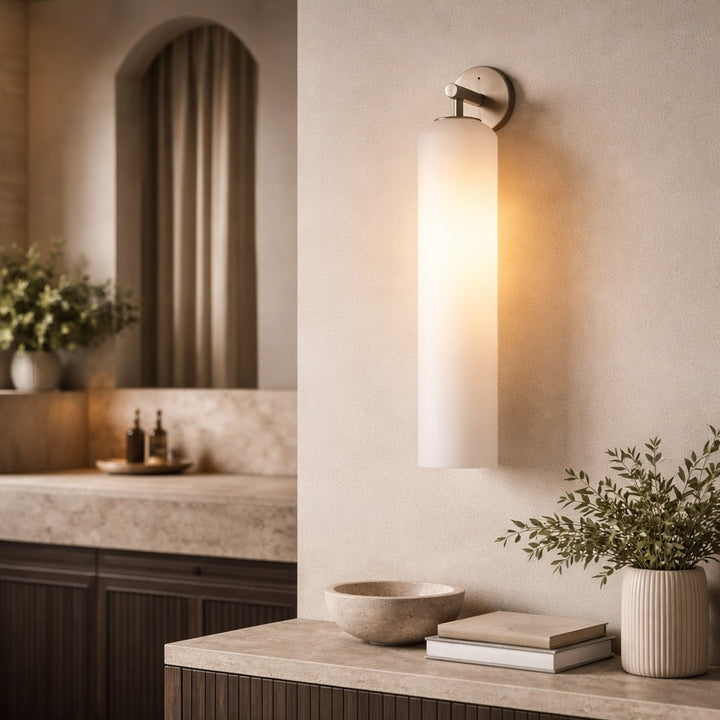Contemporary Wall Sconce Art Glass Fixture Wall Mounted Metal Base Dimmable Lighting