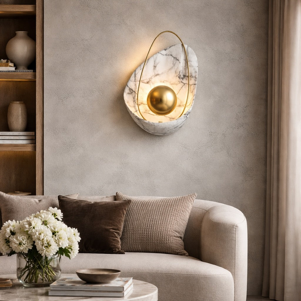 Modern Wall Light Wall Mounted Resin and Copper LED Soft Glow for Contemporary Decor