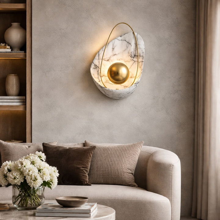 Modern Wall Light Wall Mounted Resin and Copper LED Soft Glow for Contemporary Decor