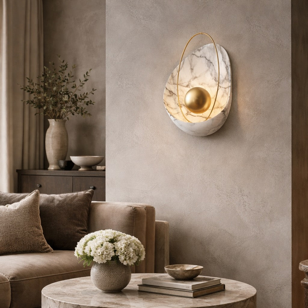 Modern Wall Light Wall Mounted Resin and Copper LED Soft Glow for Contemporary Decor