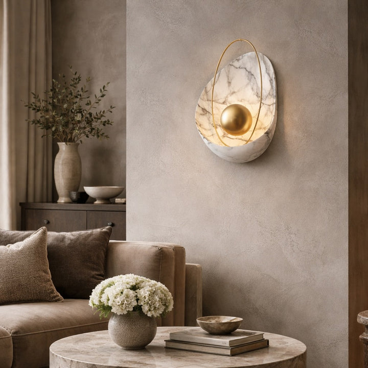 Modern Wall Light Wall Mounted Resin and Copper LED Soft Glow for Contemporary Decor