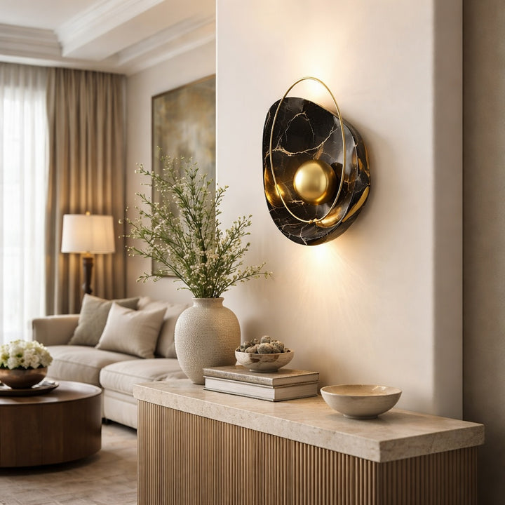Modern Wall Light Wall Mounted Resin and Copper LED Soft Glow for Contemporary Decor