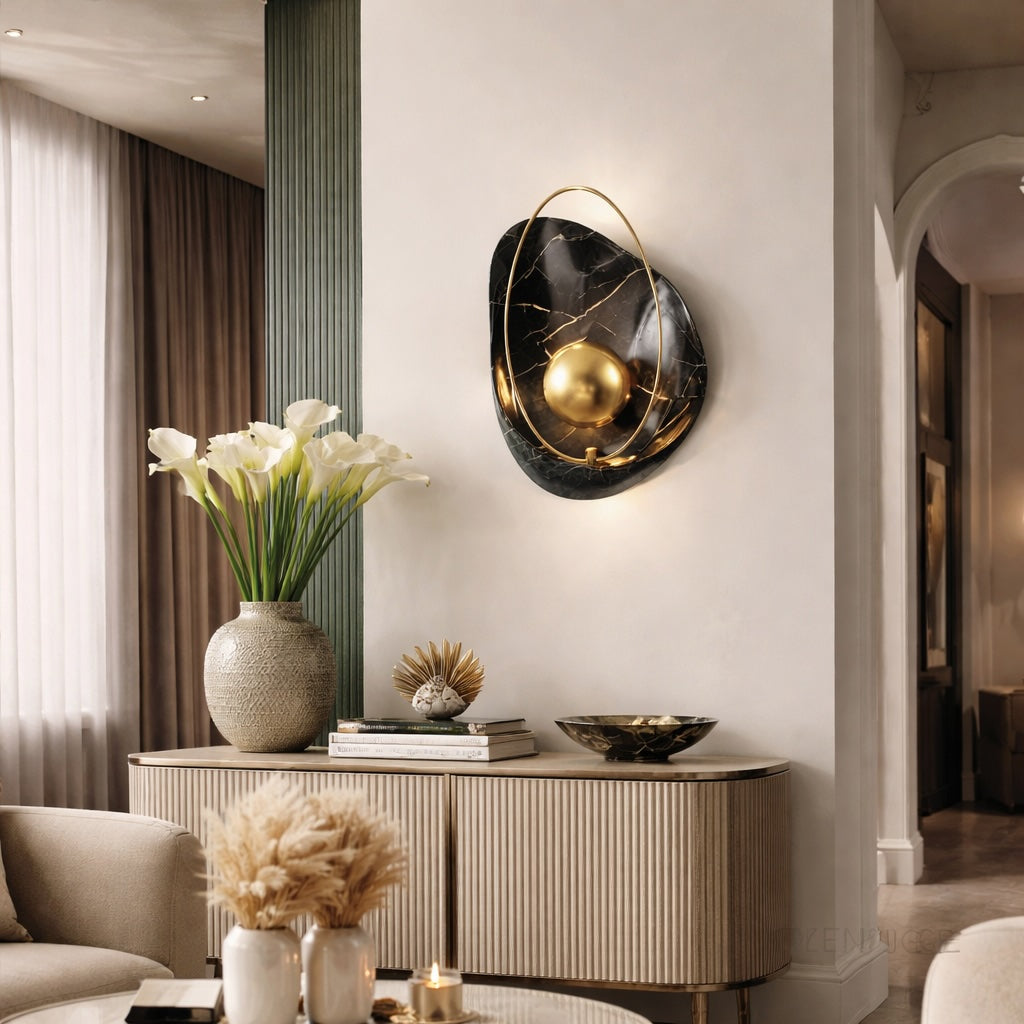 Modern Wall Light Wall Mounted Resin and Copper LED Soft Glow for Contemporary Decor