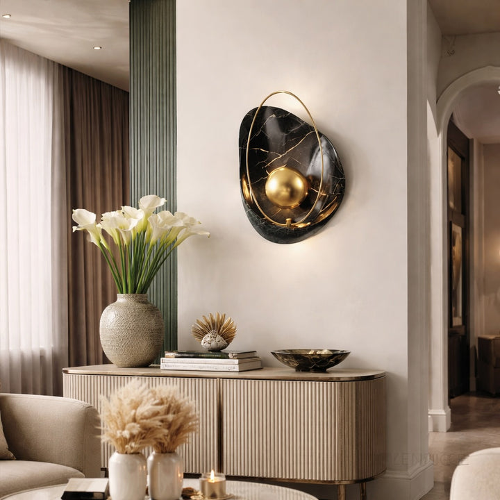 Modern Wall Light Wall Mounted Resin and Copper LED Soft Glow for Contemporary Decor