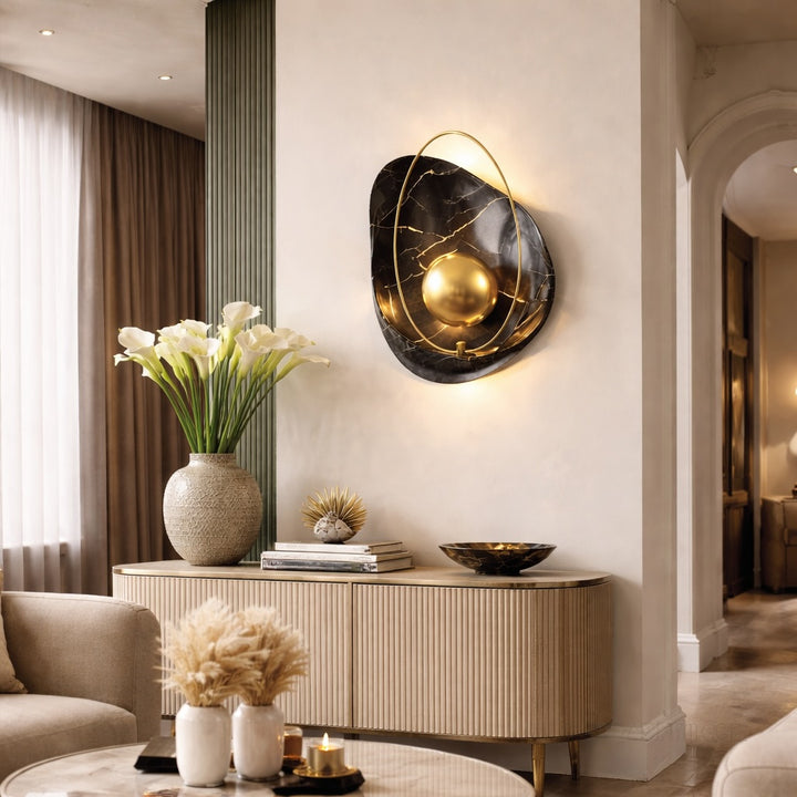 Modern Wall Light Wall Mounted Resin and Copper LED Soft Glow for Contemporary Decor