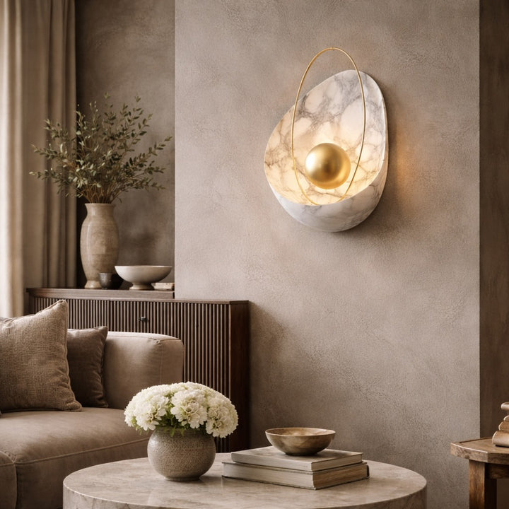 Modern Wall Light Wall Mounted Resin and Copper LED Soft Glow for Contemporary Decor