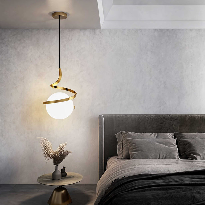 Modern Glass Pendant Lighting Adjustable Height LED Fixture for Kitchen Dining Indoor Use