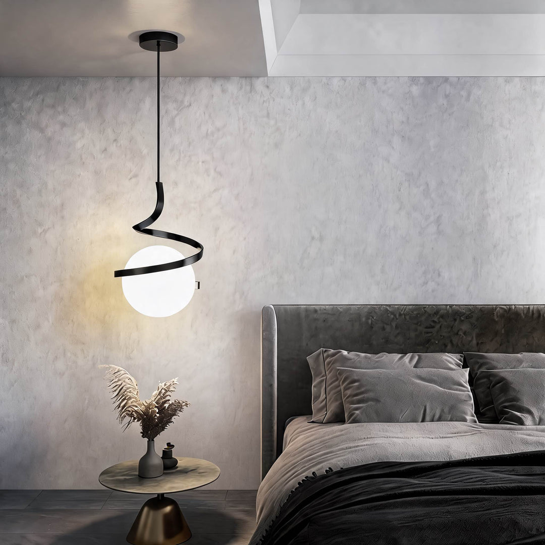 Modern Glass Pendant Lighting Adjustable Height LED Fixture for Kitchen Dining Indoor Use