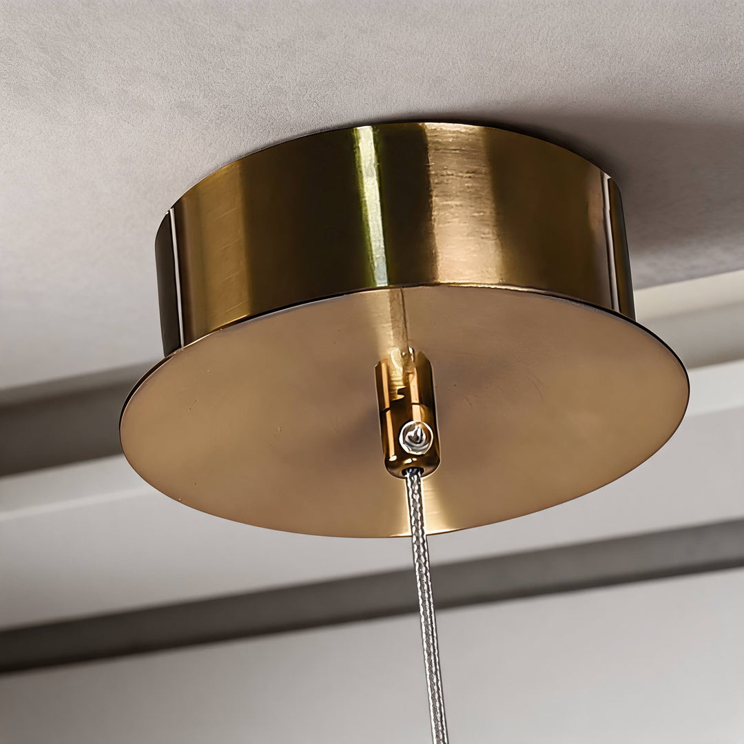 Modern Geometric Pendant Light Adjustable Hanging Smoky Glass LED Fixture