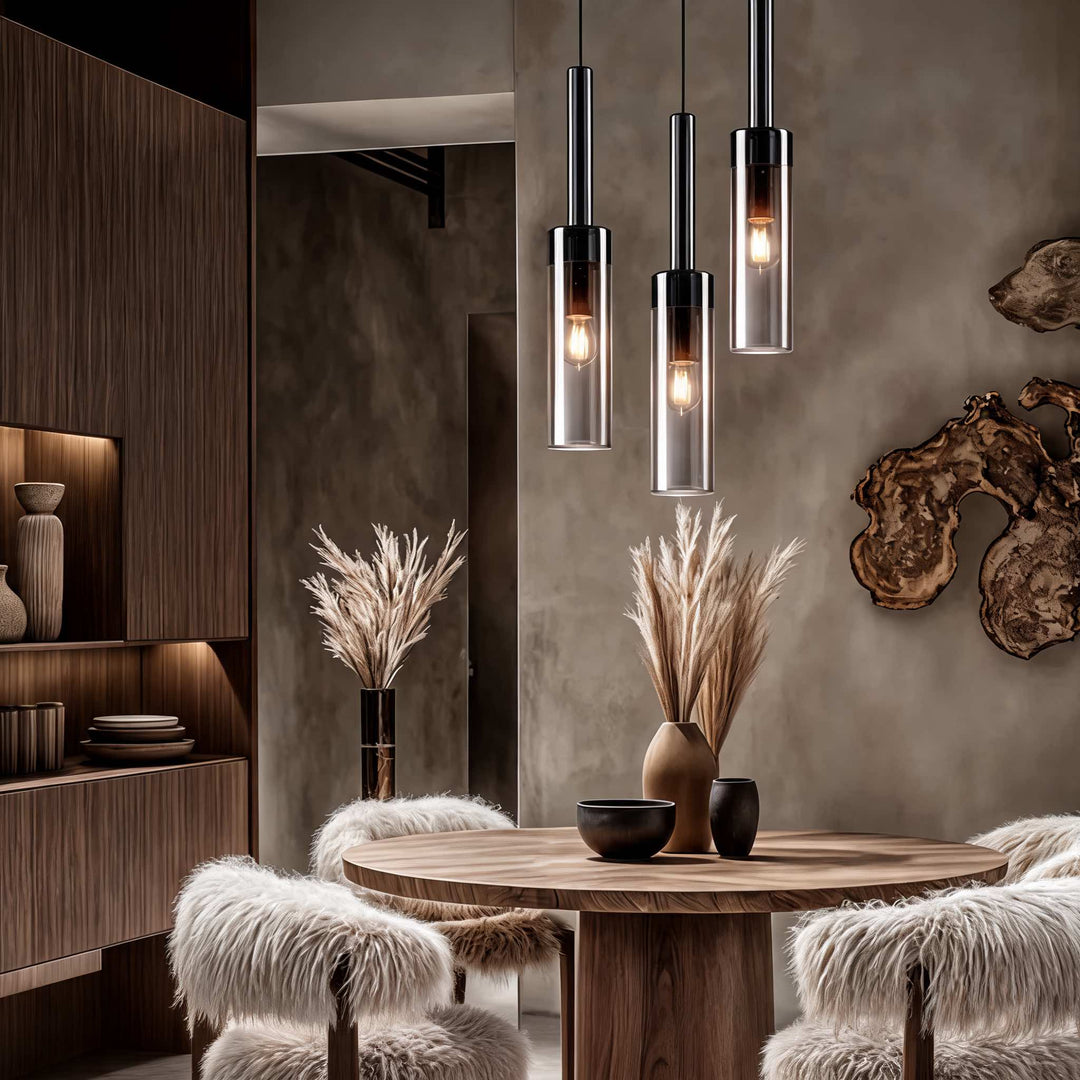 Modern Glass Pendant Light Adjustable Copper Shade LED for Kitchen Pendant Lighting