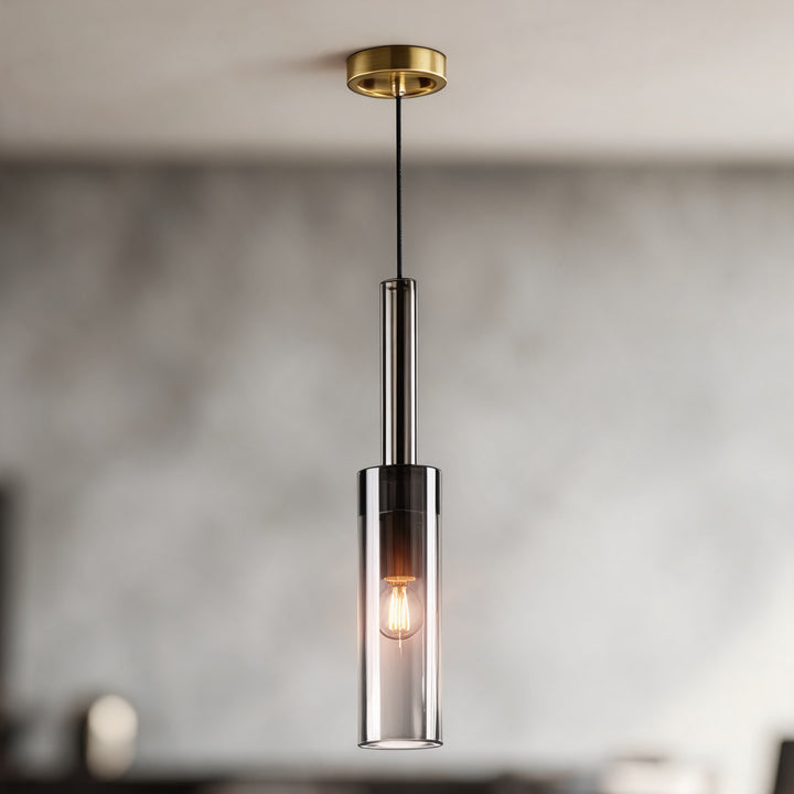 Modern Glass Pendant Light Adjustable Copper Shade LED for Kitchen Pendant Lighting