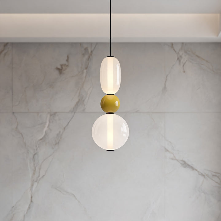 Modern Chandelier Pendant Light Adjustable Ceiling Fixture Hand-Blown Glass LED Design