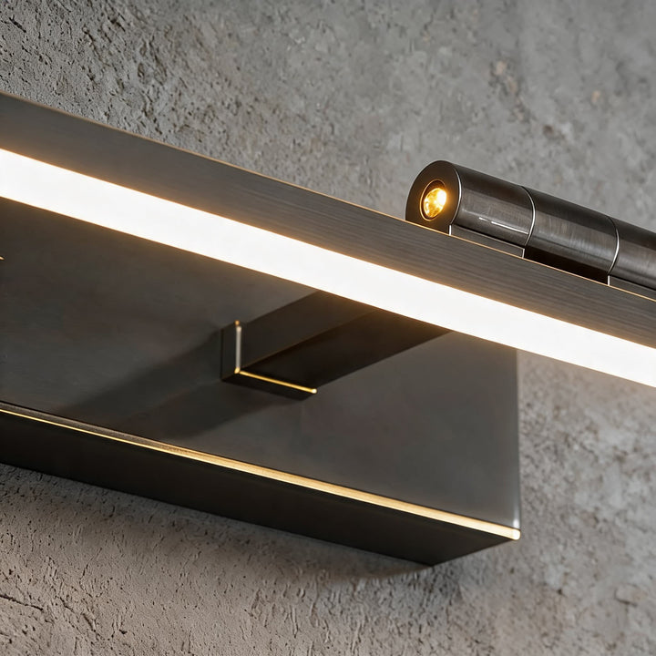 Modern Rotatable LED Vanity Light Bar Adjustable Acrylic Shade Copper Base for Bathroom Illumination