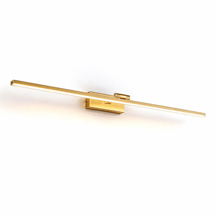 Modern Rotatable LED Vanity Light Bar Adjustable Acrylic Shade Copper Base for Bathroom Illumination